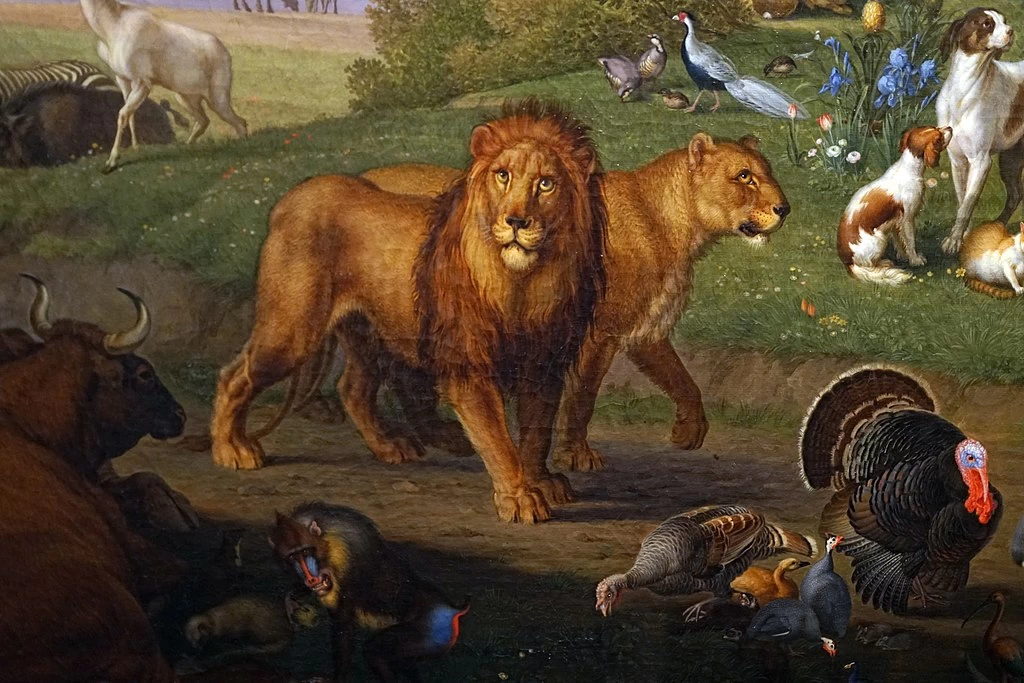 Adamo ed Eva nel Paradiso Terrestre - Musei Vaticani, Pinacoteca, dettaglio 2